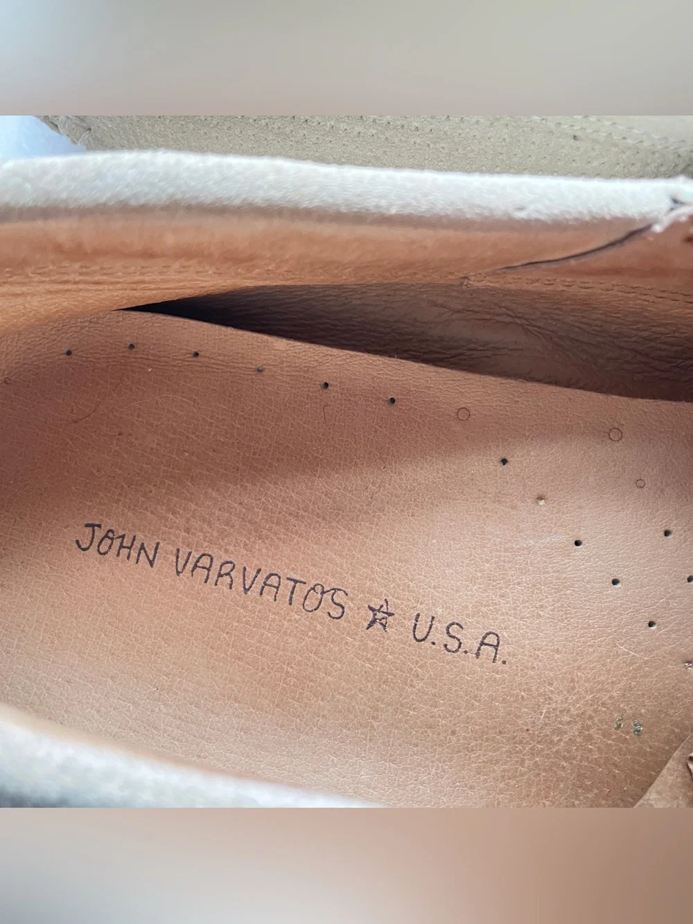JOHN VARVATOS sz 13 STAR USA Schooner Boat Shoe Birch Suede Leather